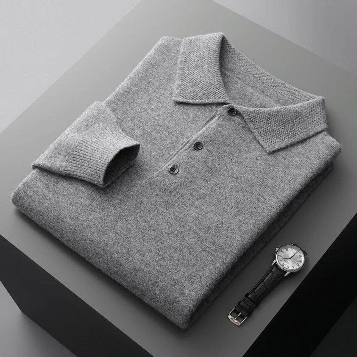 Felix | Herren Strickpullover Kaschmir Polo Business Pullover Langarm