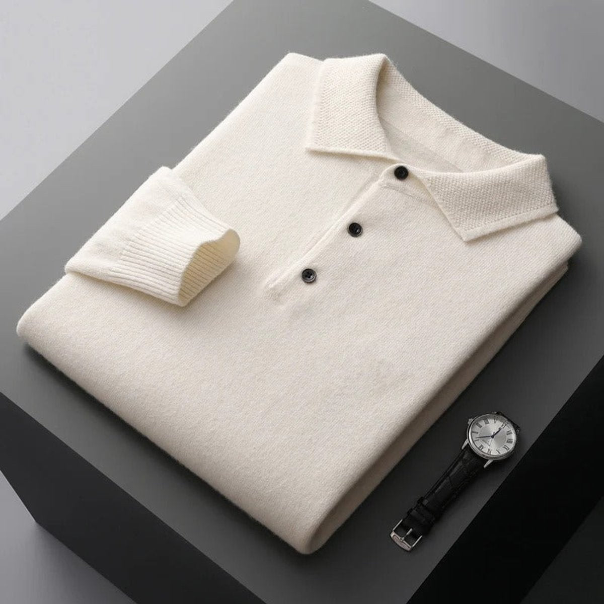 Felix | Herren Strickpullover Kaschmir Polo Business Pullover Langarm