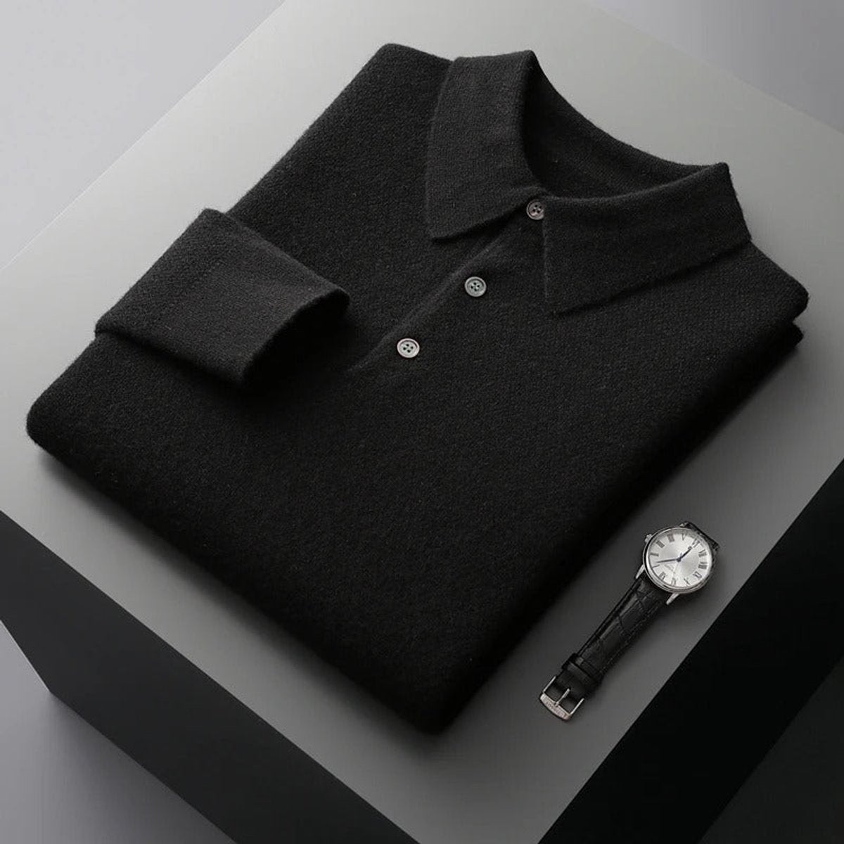 Felix | Herren Strickpullover Kaschmir Polo Business Pullover Langarm