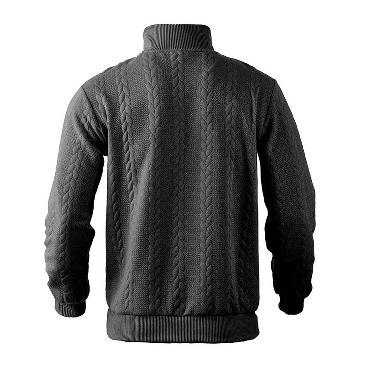 Lukas | Herren Strickpullover Zopfmuster Viertelreißverschluss Pullover