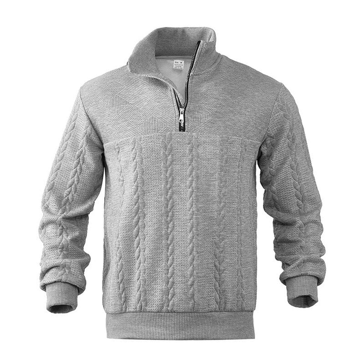 Lukas | Herren Strickpullover Zopfmuster Viertelreißverschluss Pullover