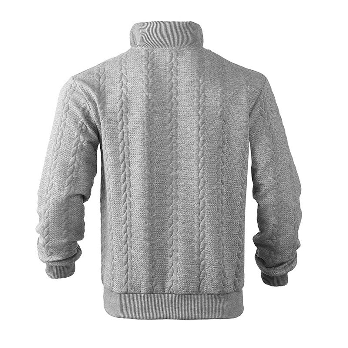 Lukas | Herren Strickpullover Zopfmuster Viertelreißverschluss Pullover
