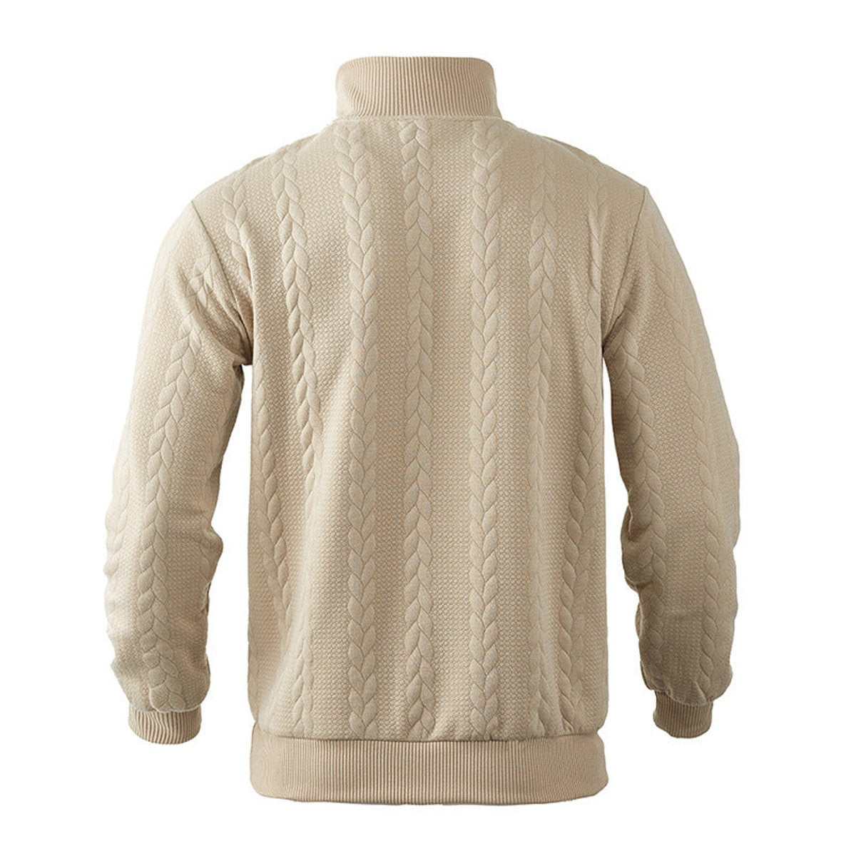 Lukas | Herren Strickpullover Zopfmuster Viertelreißverschluss Pullover
