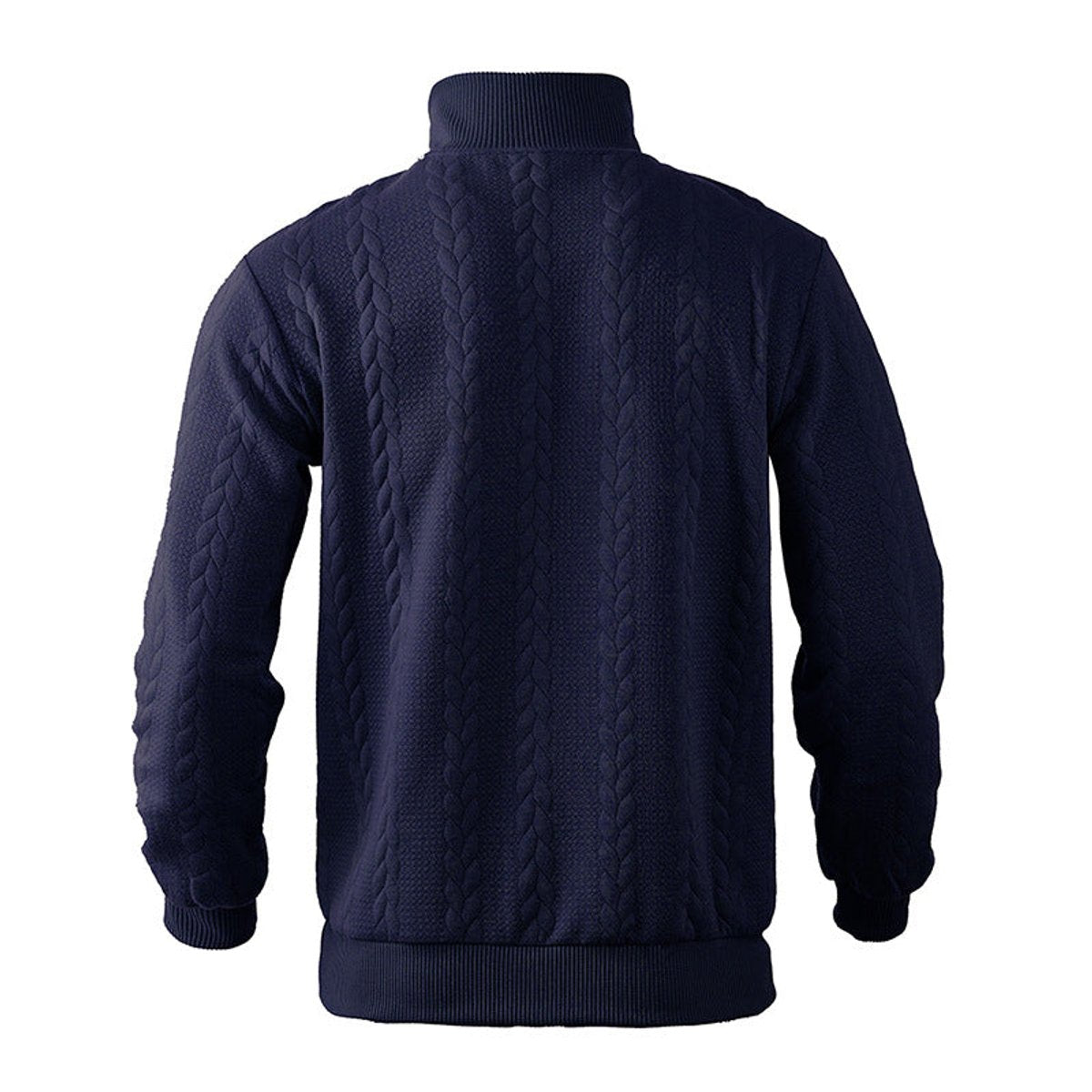 Lukas | Herren Strickpullover Zopfmuster Viertelreißverschluss Pullover