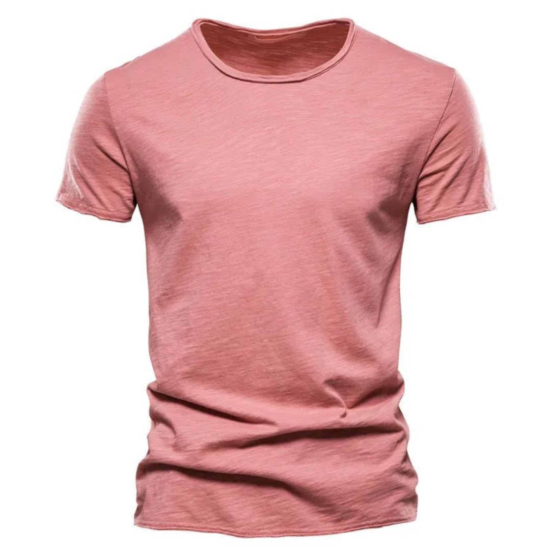 Herren-T-Shirt mit Rundhalsausschnitt und Flammgarn-Struktur