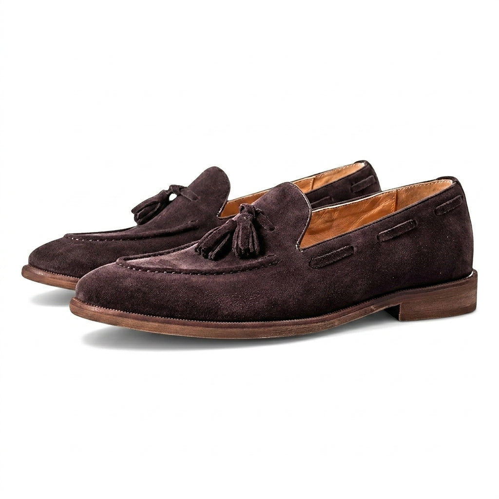 Herren Tassel-Loafer mit Velours-Optik und Mokassin-Naht
