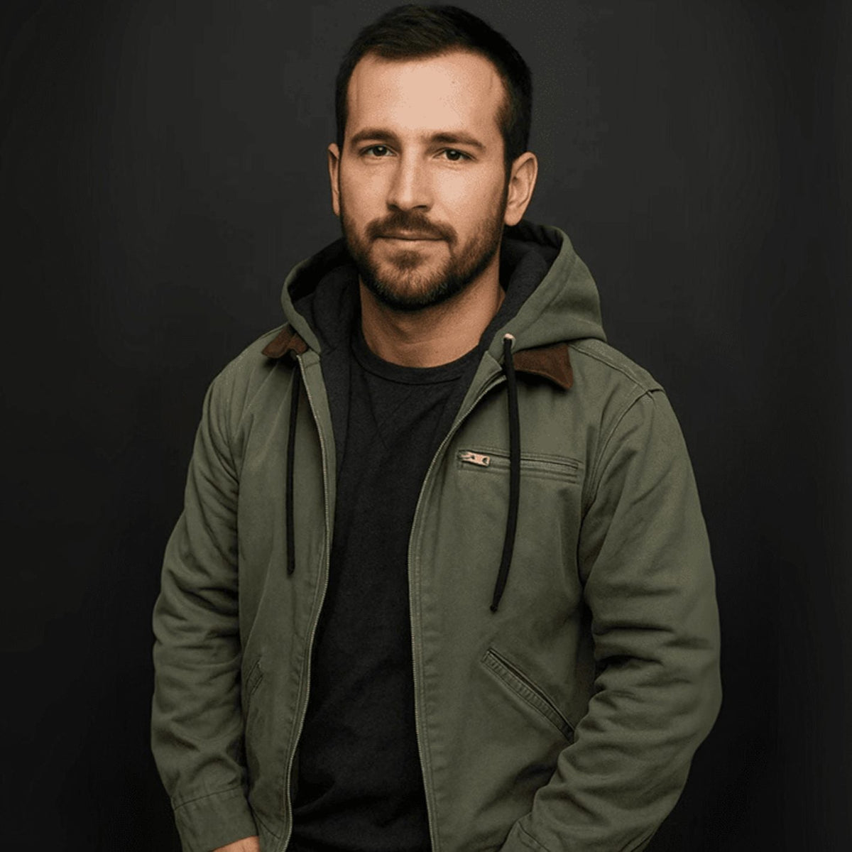 Sebastian | Herren Vintage Winterjacke mit Kapuze und Reißverschluss Fleecefutter