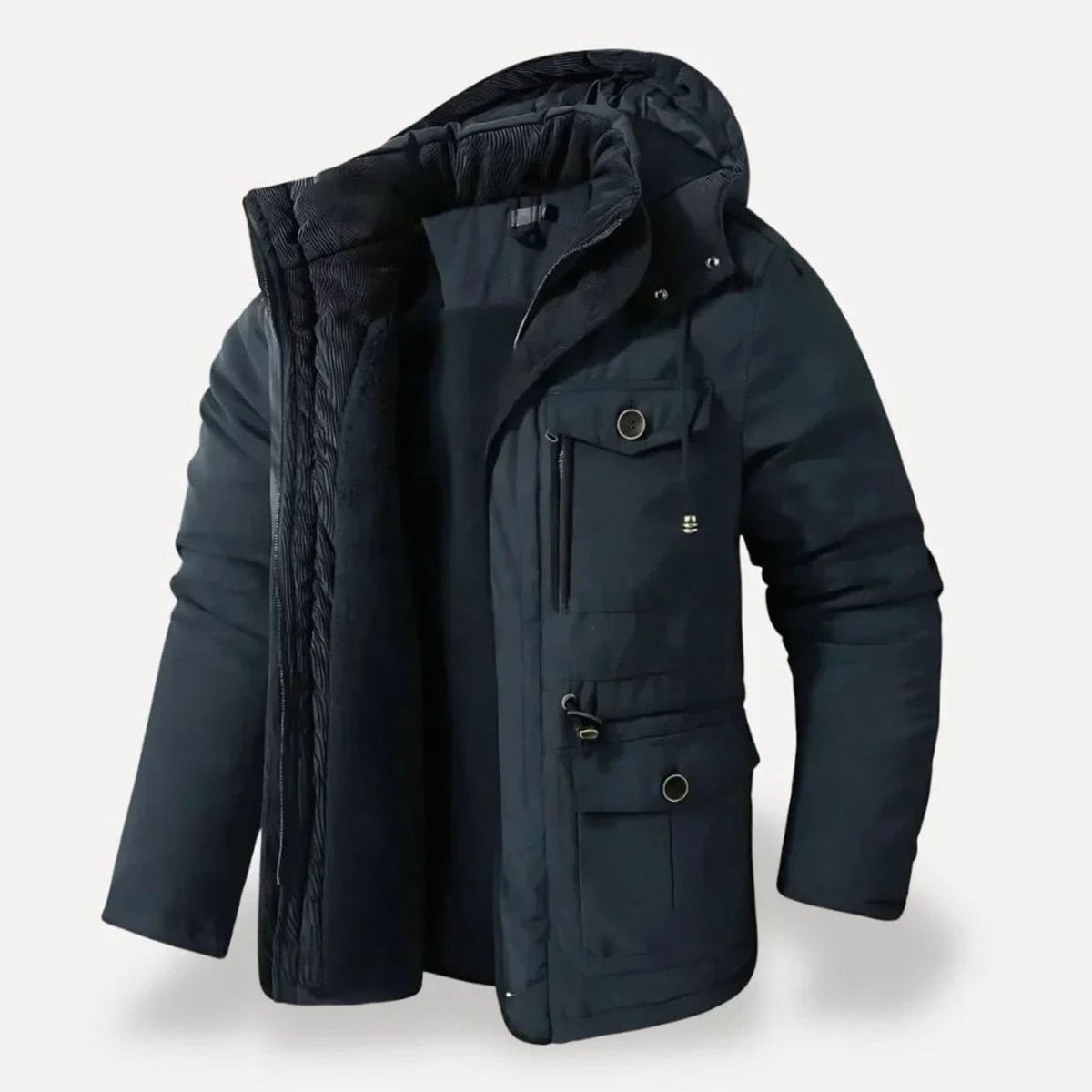 Alexander | Herren Winterjacke mit Fleece-Futter robuste Outdoorjacke mit Kapuze