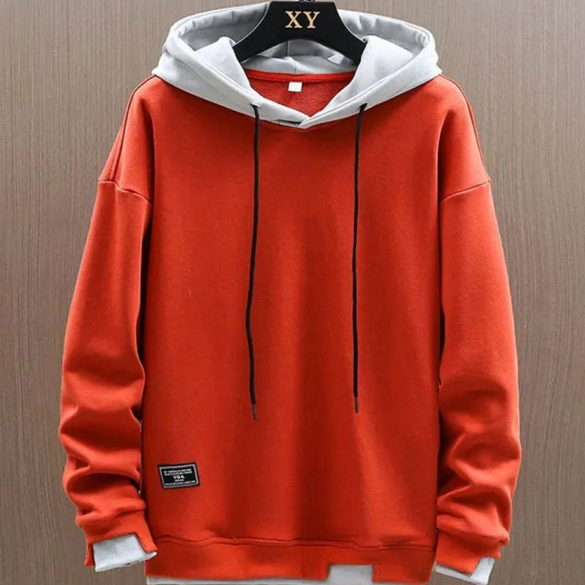 Niklas | Herren Zweifarbiger Locker Geschnittener Pullover Hoodie mit Kapuze