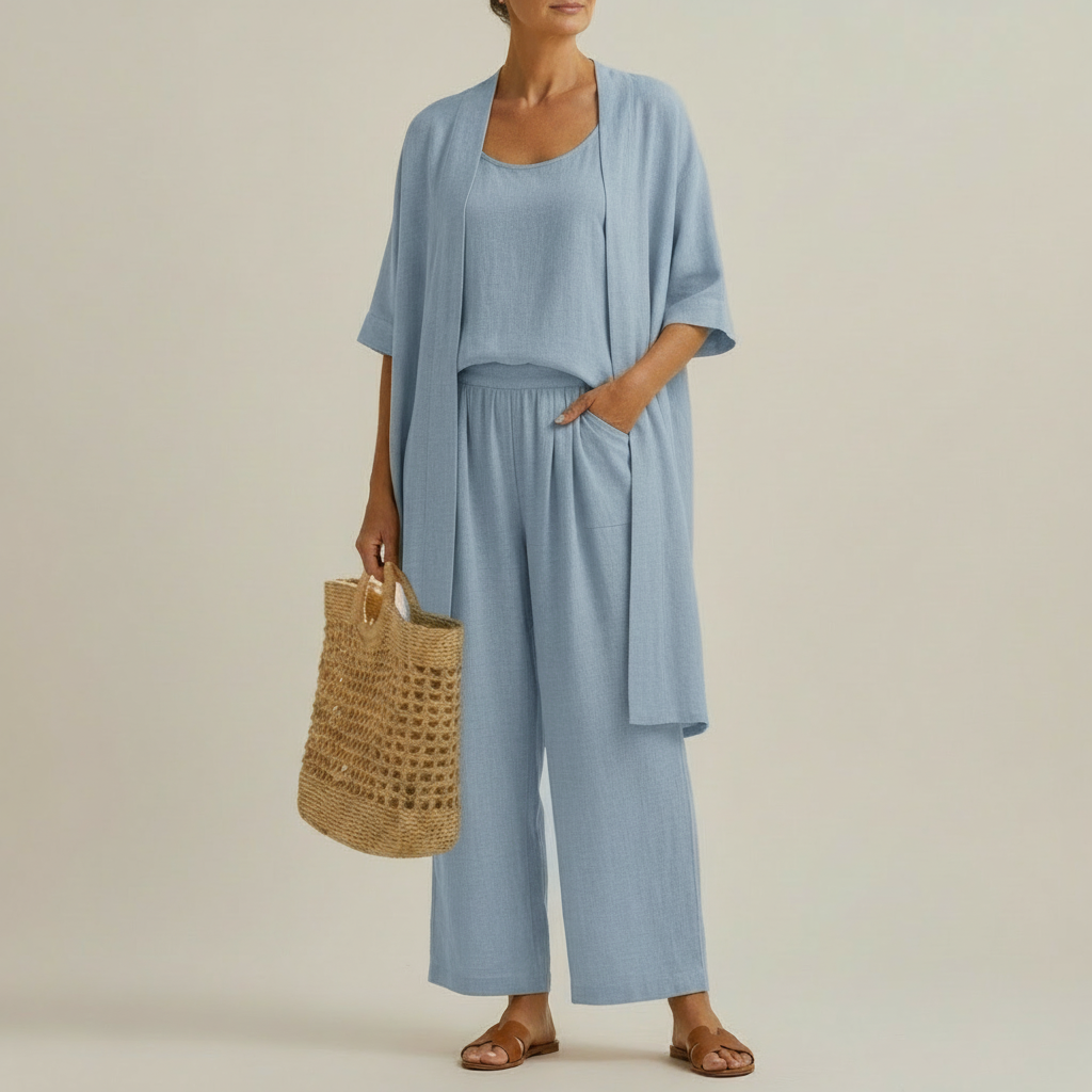 Risteena – Minimalistisches Dreiteiliges Set Aus Leinen Und Baumwolle