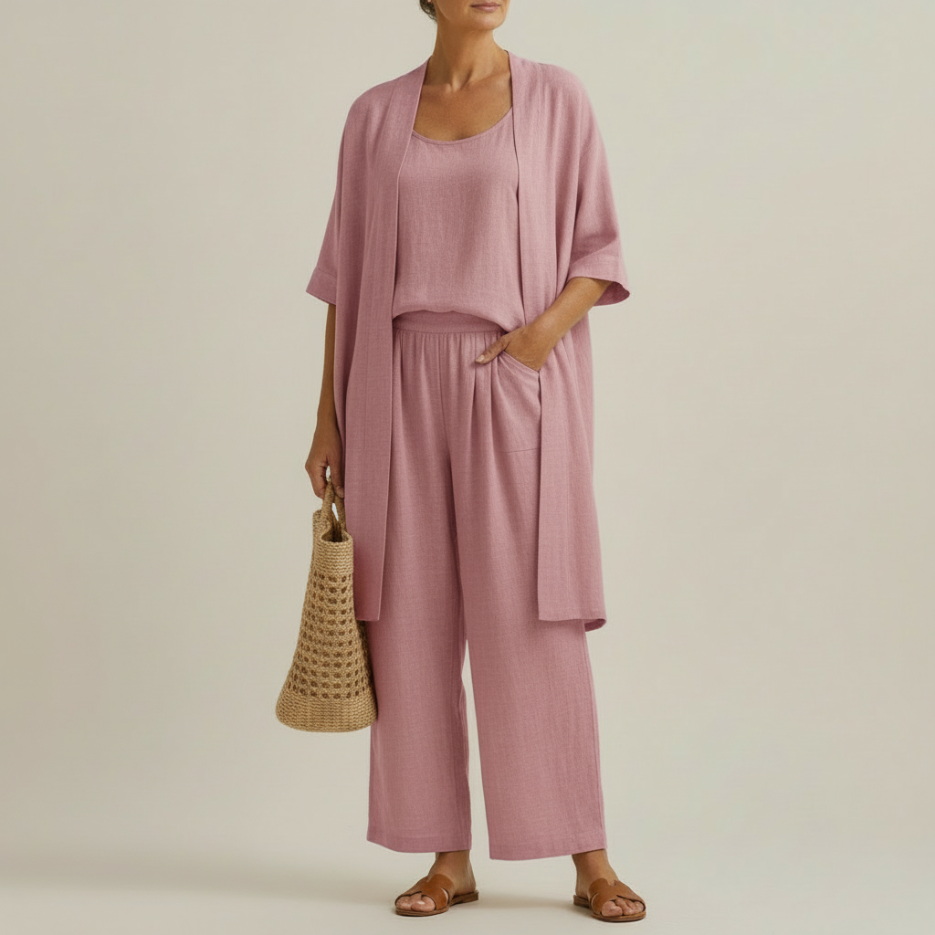 Risteena – Minimalistisches Dreiteiliges Set Aus Leinen Und Baumwolle