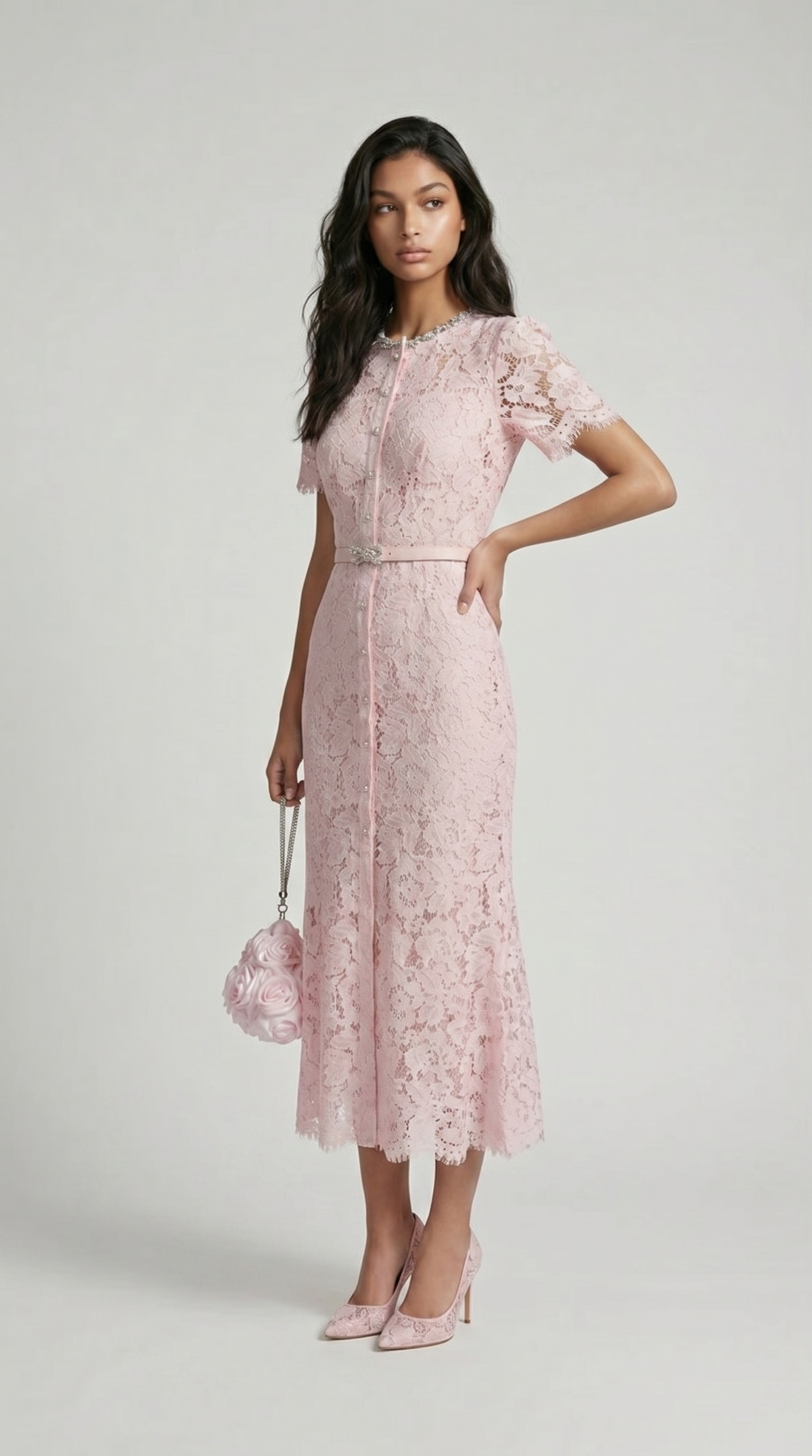 Damen elegantes Spitzen Fischschwanz Abendkleid