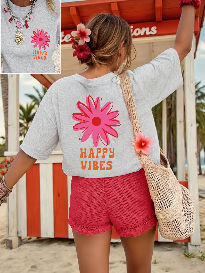 Zorina - Oversize-T-Shirt mit floralem Grafikdesign und Soft-Touch