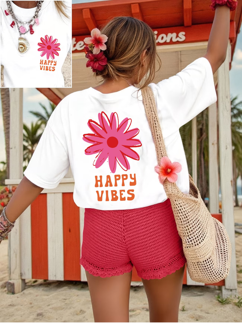 Zorina - Oversize-T-Shirt mit floralem Grafikdesign und Soft-Touch