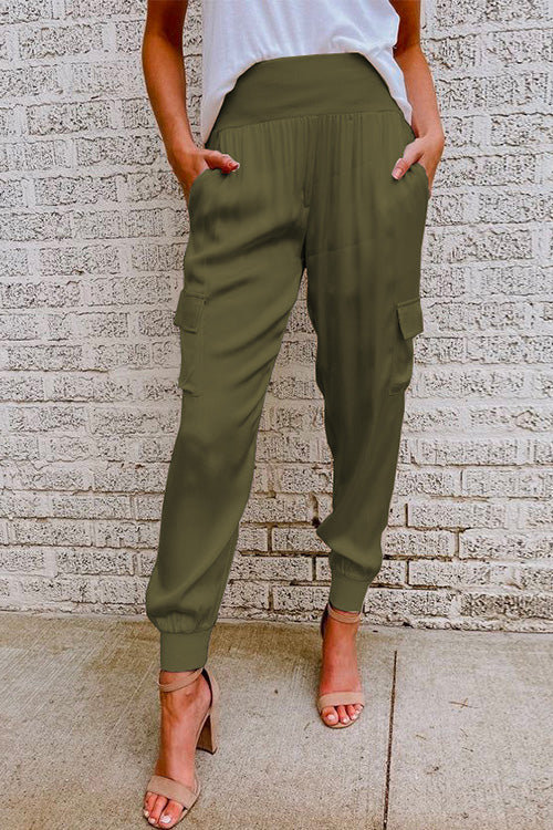 Ilvara | Damen High Waist Cargohose mit Taschen