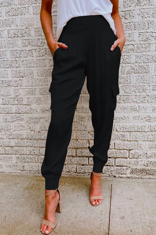 Ilvara | Damen High Waist Cargohose mit Taschen