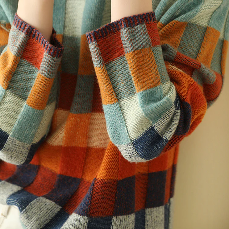 Drune | Bunter Rollkragenpulli mit Patchwork-Muster