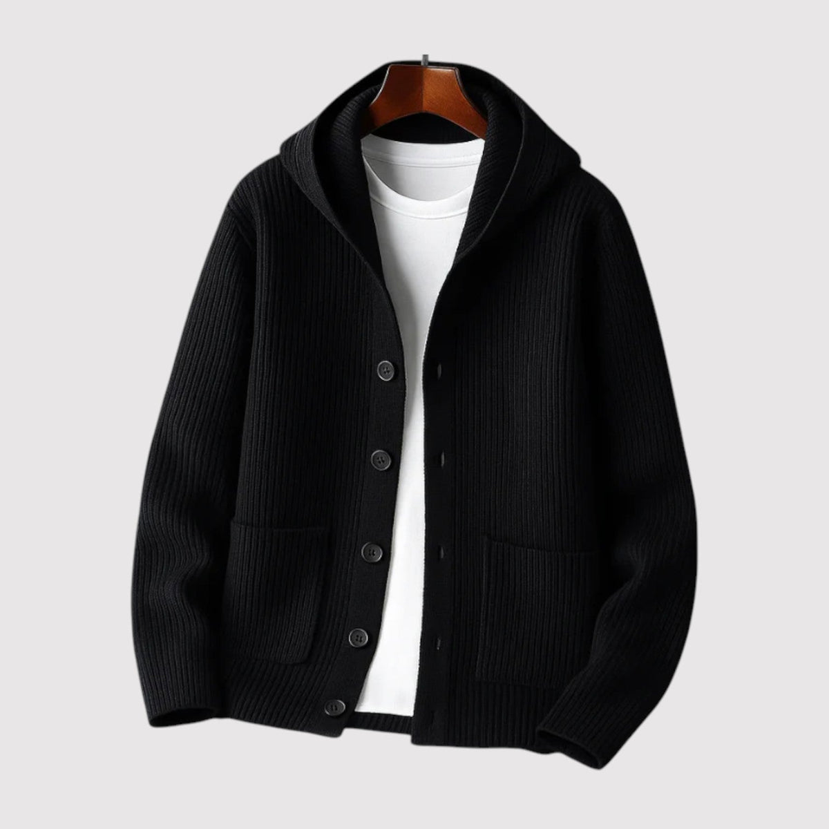 HIDEAKI | Luxuriöser Kapuzencardigan