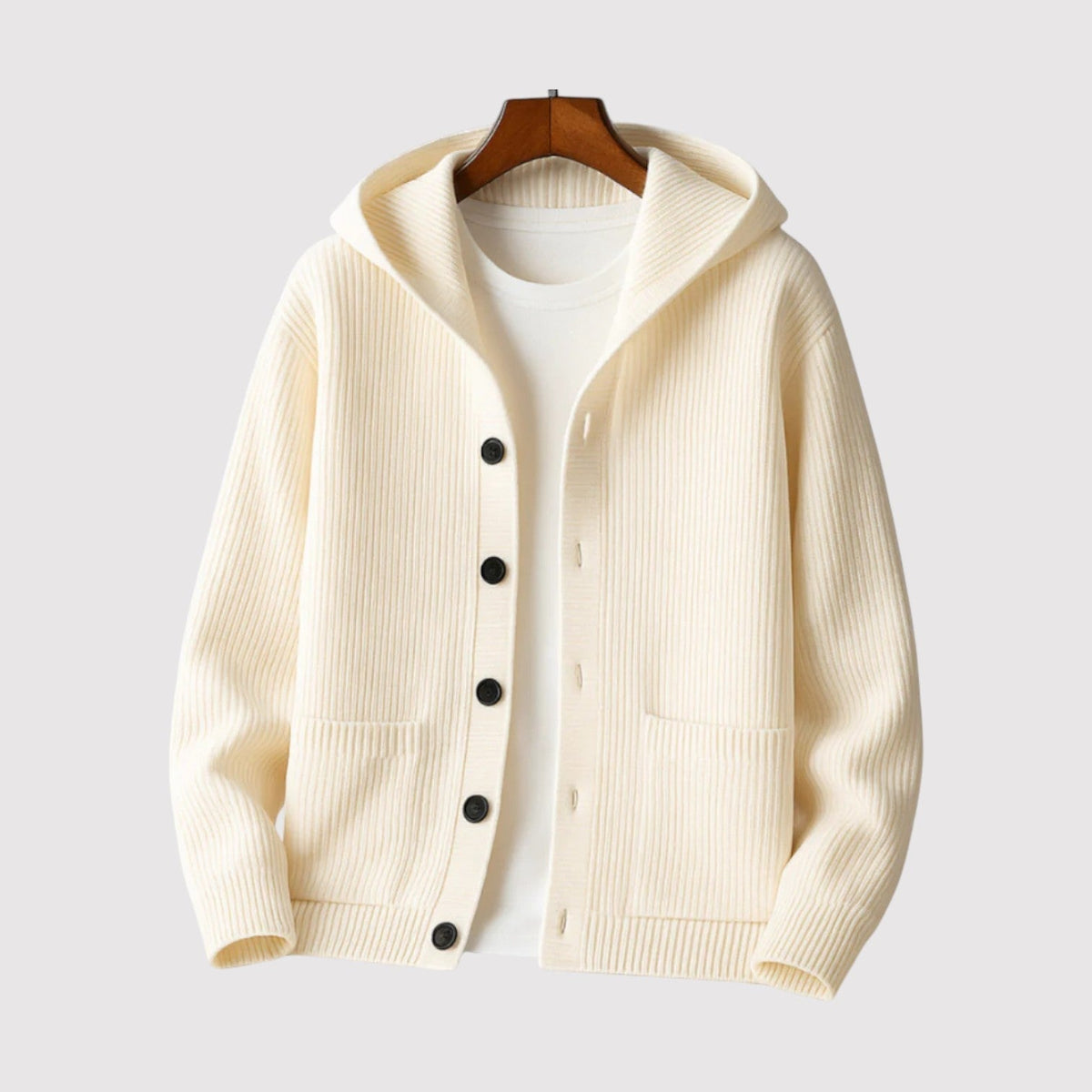 HIDEAKI | Luxuriöser Kapuzencardigan