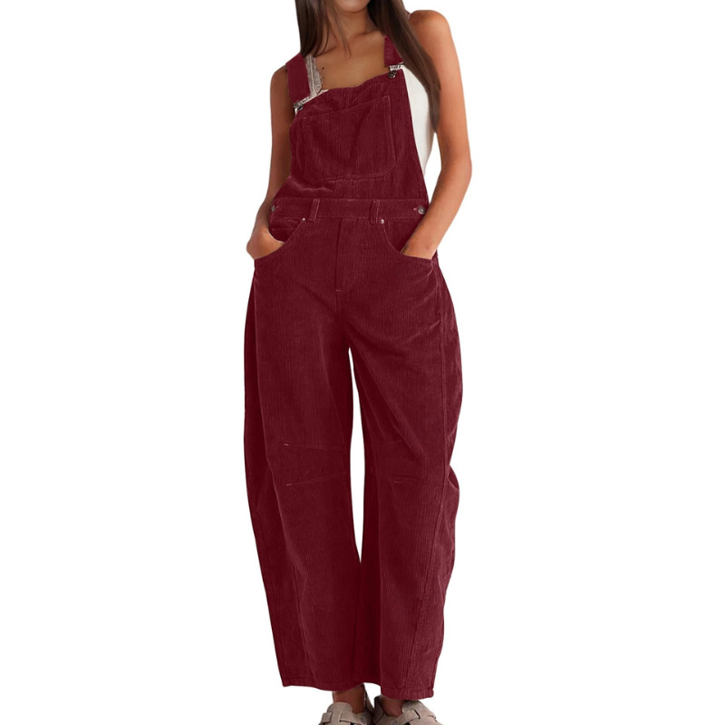 Imogen | Damen Latzhose Overall mit Weitem Bein