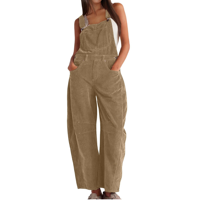 Imogen | Damen Latzhose Overall mit Weitem Bein