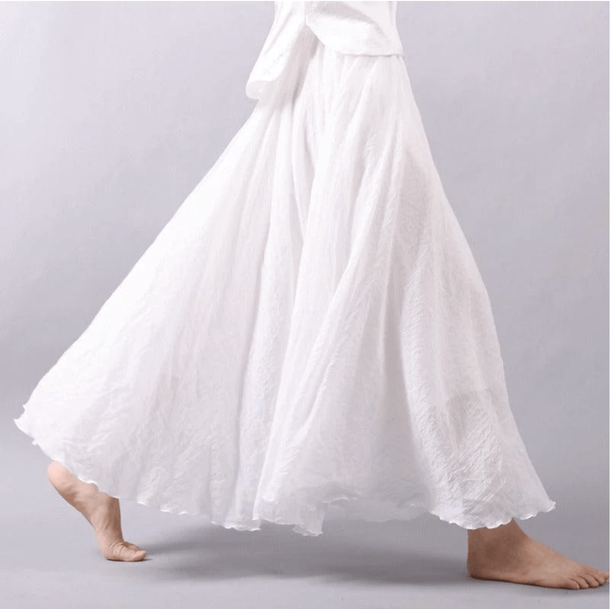 Ingrid | Damen Weit Schwingender Maxirock Elastischer Bund