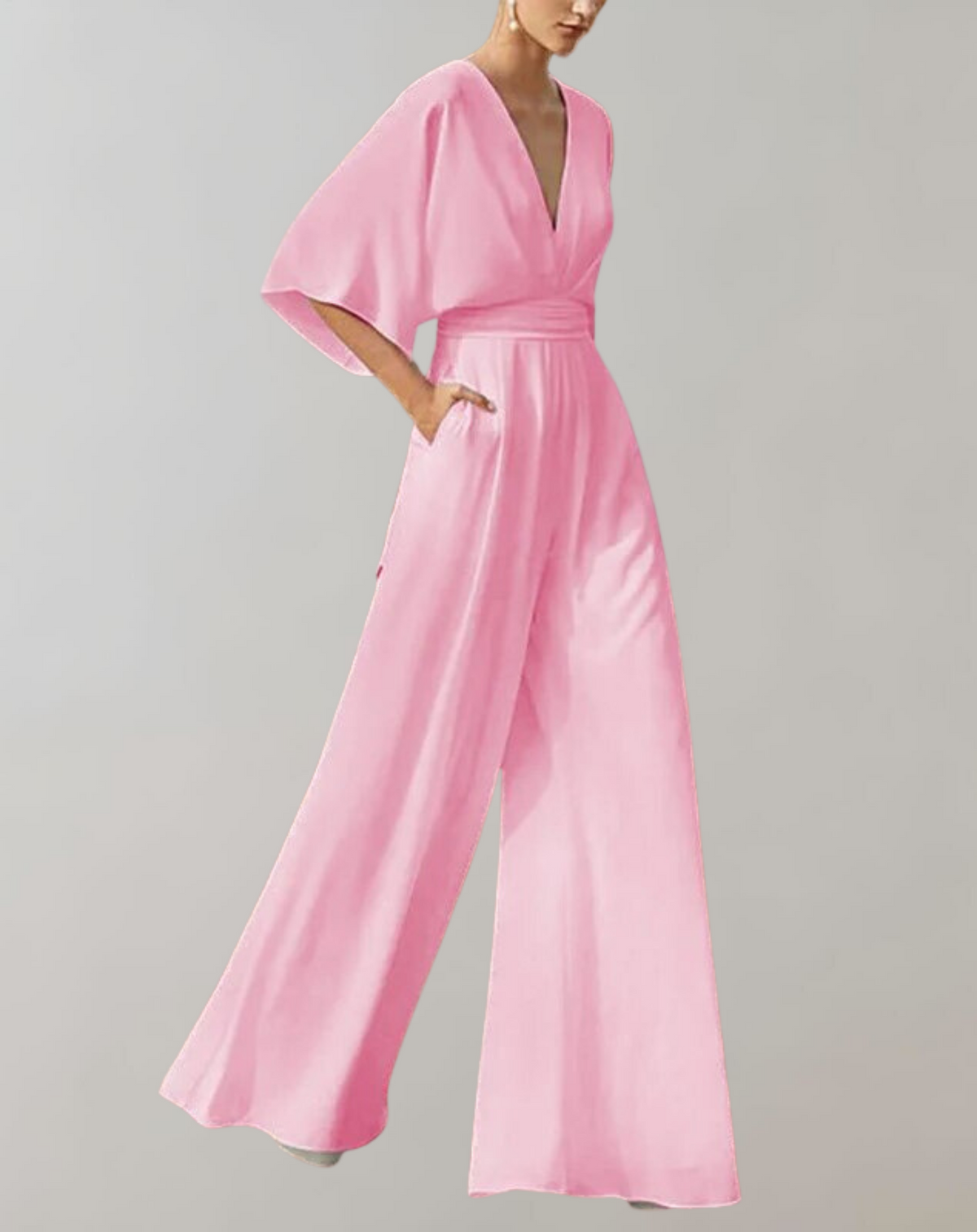 Iolanthe | Damen Wide Leg V-Ausschnitt Jumpsuit