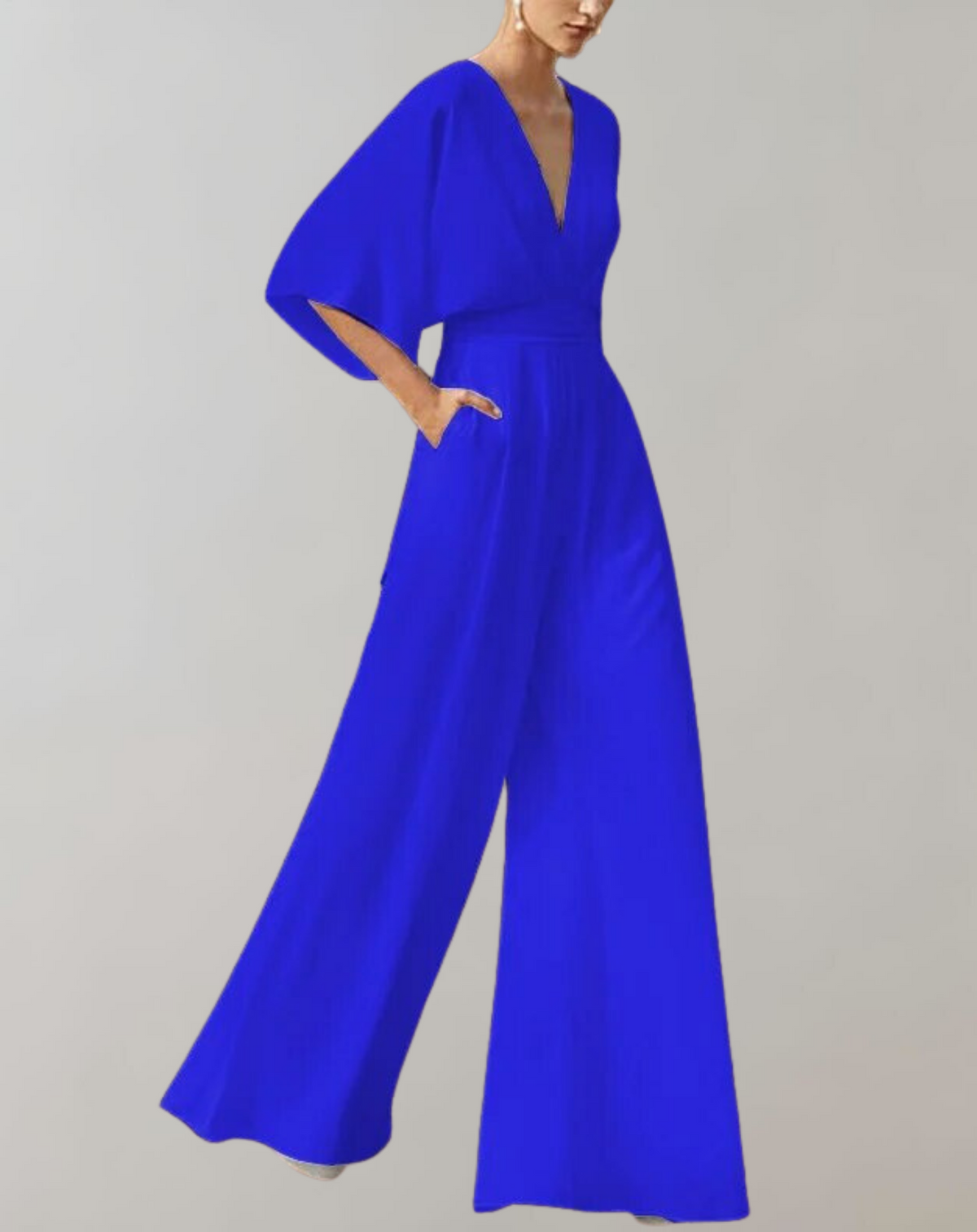 Iolanthe | Damen Wide Leg V-Ausschnitt Jumpsuit