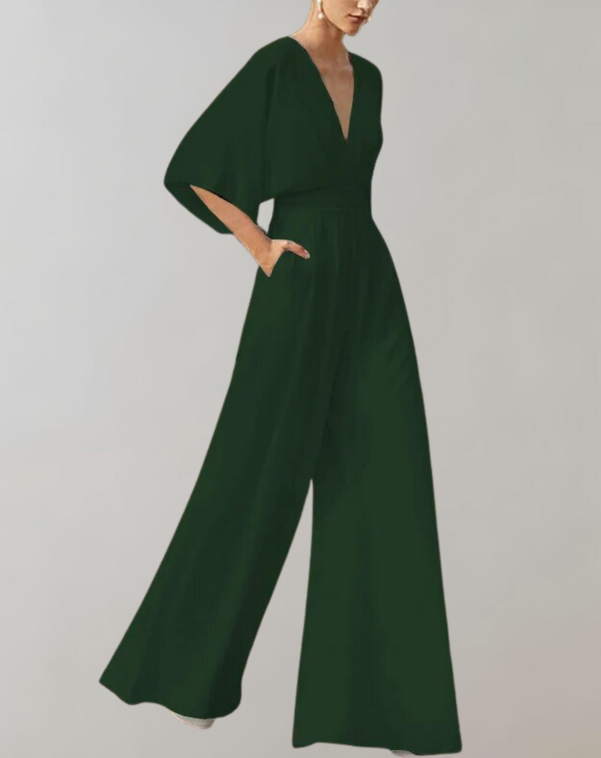Iolanthe | Damen Wide Leg V-Ausschnitt Jumpsuit
