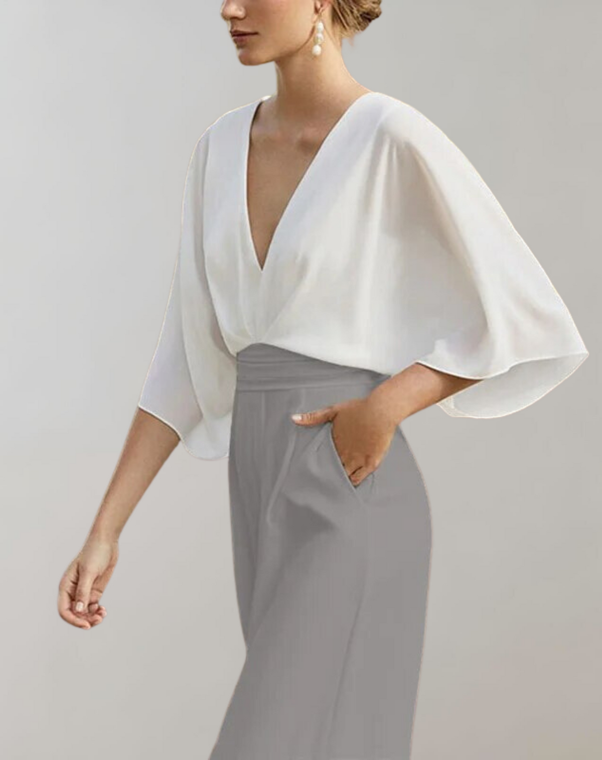 Iolanthe | Damen Wide Leg V-Ausschnitt Jumpsuit