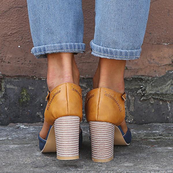 Minha – Schuhe Mit Klobigem Absatz Und T-Riemchen