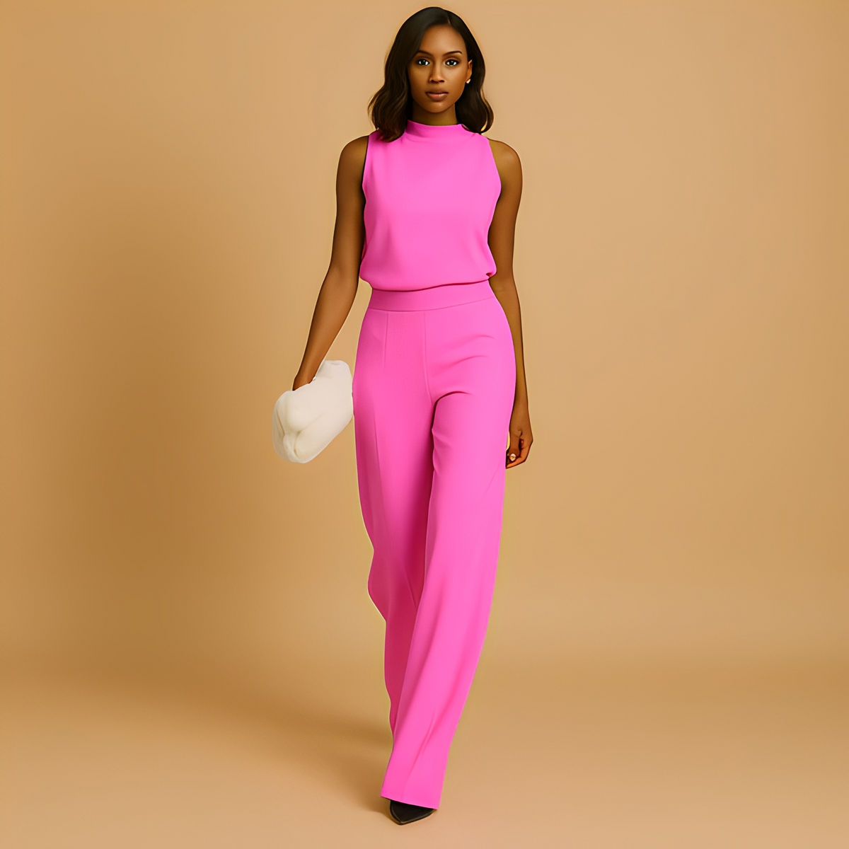 Almerra - Damen-Jumpsuit ohne Ärmel mit weitem Schnitt