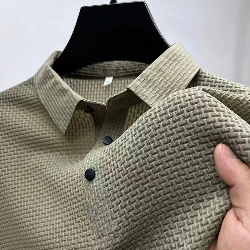Kasper | Herren Strukturiertes Poloshirt Kurzarm