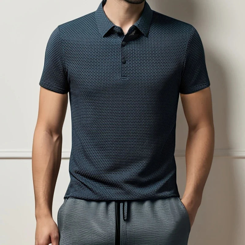 Kasper | Herren Strukturiertes Poloshirt Kurzarm