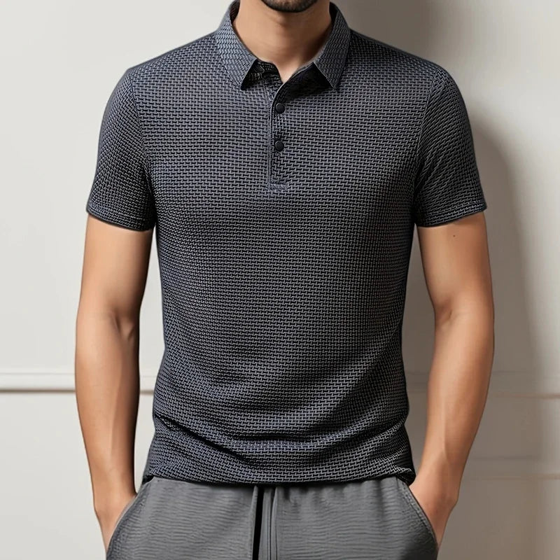 Kasper | Herren Strukturiertes Poloshirt Kurzarm
