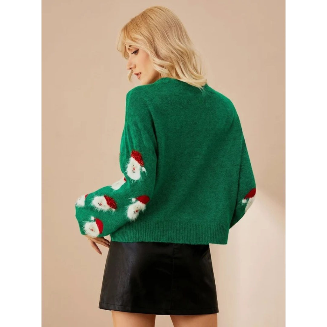 Katinka | Damen Oversized Pullover mit Weihnachten und langen Armen