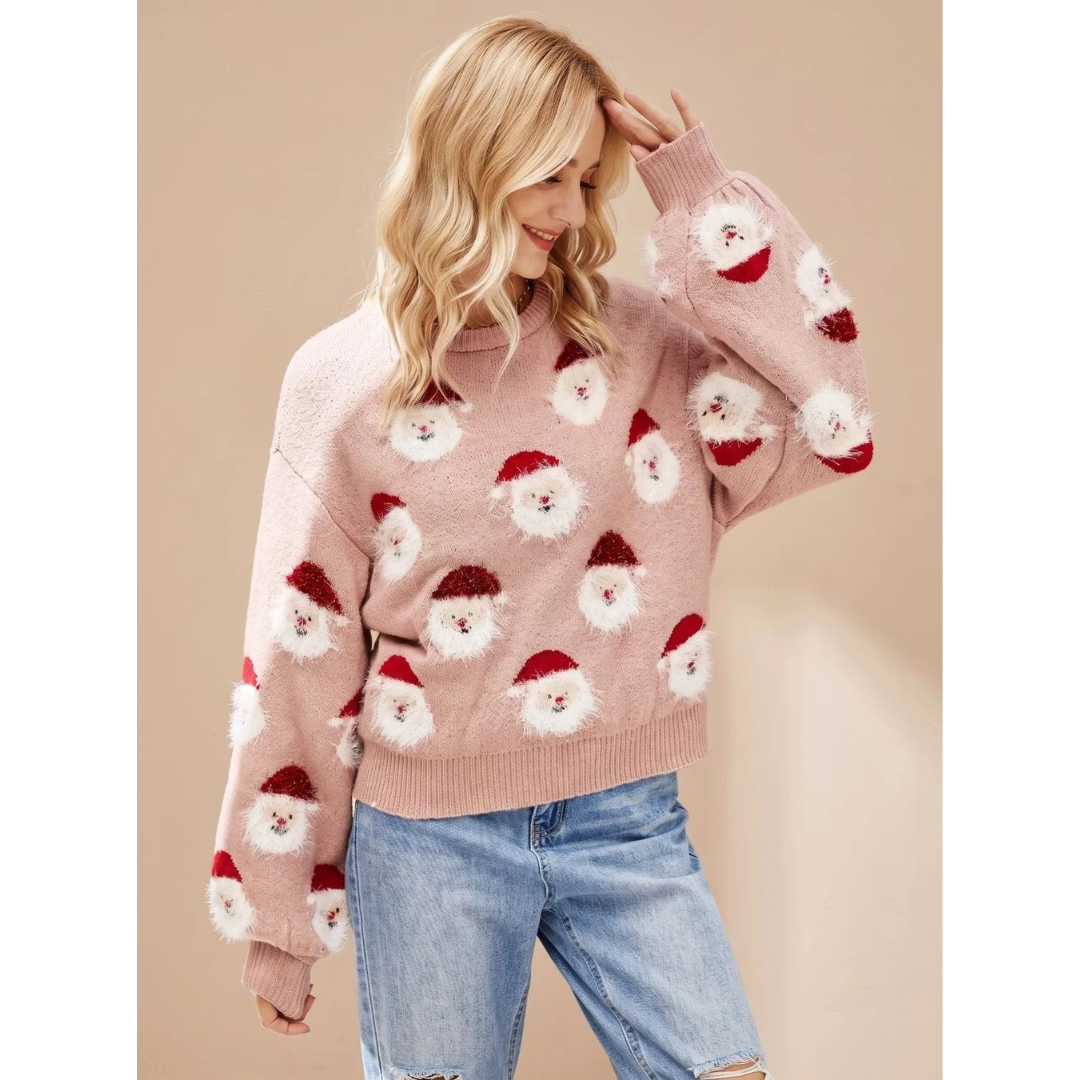 Katinka | Damen Oversized Pullover mit Weihnachten und langen Armen