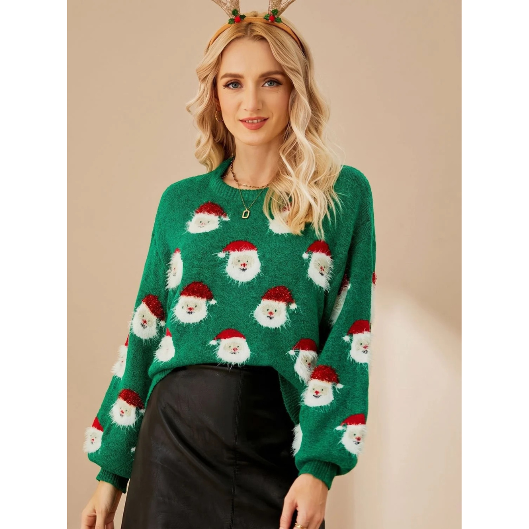 Katinka | Damen Oversized Pullover mit Weihnachten und langen Armen