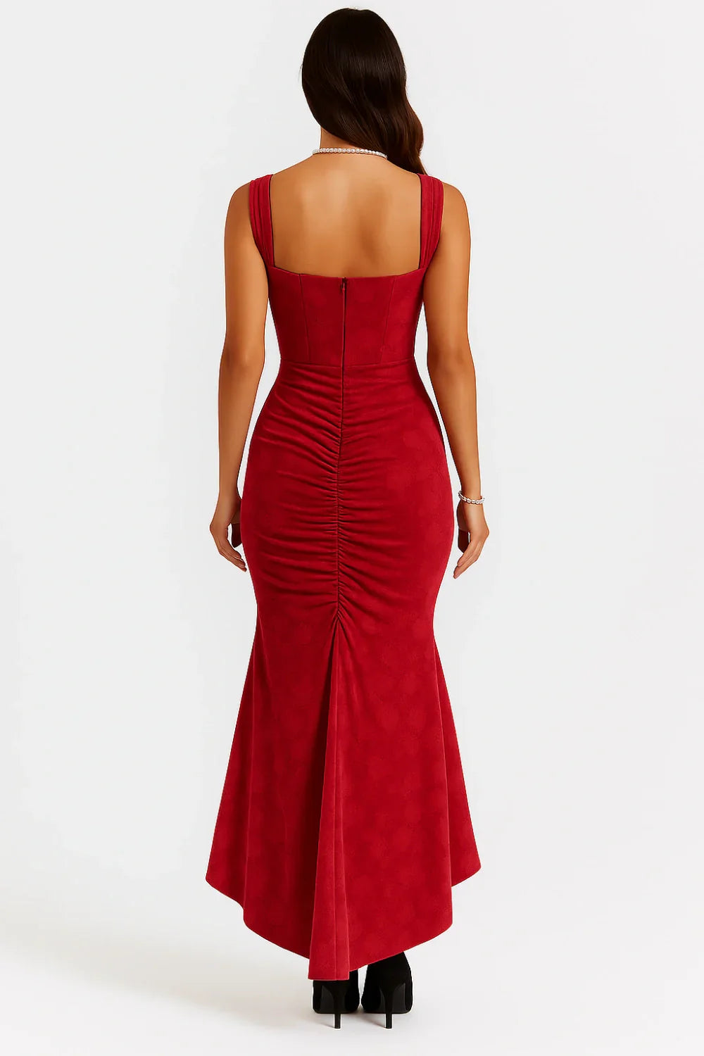Annika | Damen Korsett Maxikleid Rüschen – Elegantes Korsett Maxi Kleid 2026