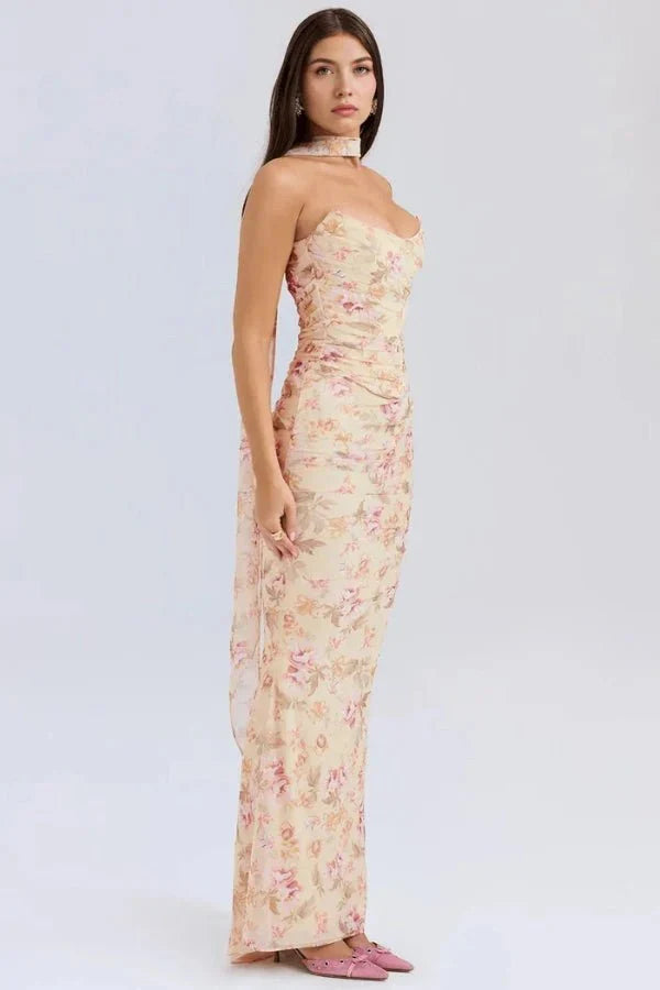 Hailey Ivory Champagne Toast Korsett-Top Trägerlos Satin Brautparty