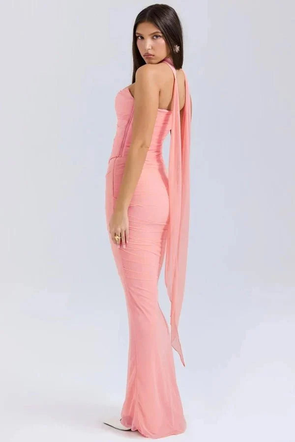 Hailey Ivory Champagne Toast Korsett-Top Trägerlos Satin Brautparty