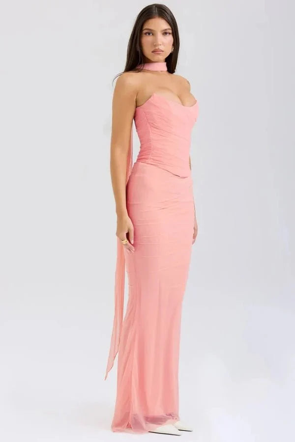 Hailey Ivory Champagne Toast Korsett-Top Trägerlos Satin Brautparty