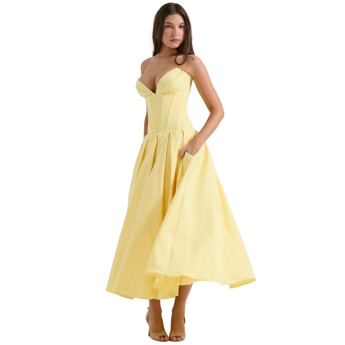 Larissa | Damen Korsett Midi Kleid Besondere Anlässe – Korsett Midi Elegant 2026