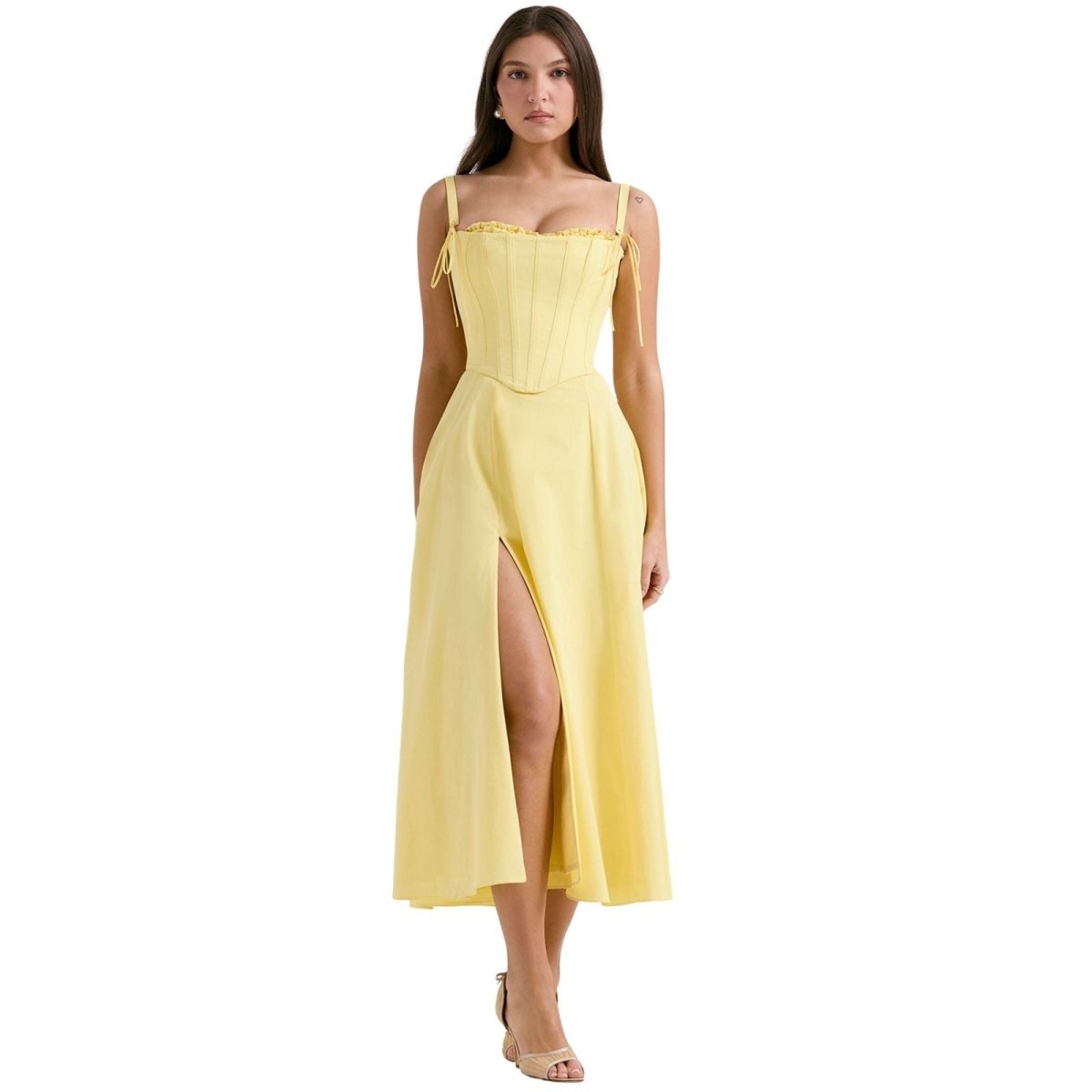 Larissa | Damen Korsett Midi Kleid Besondere Anlässe – Korsett Midi Elegant 2026