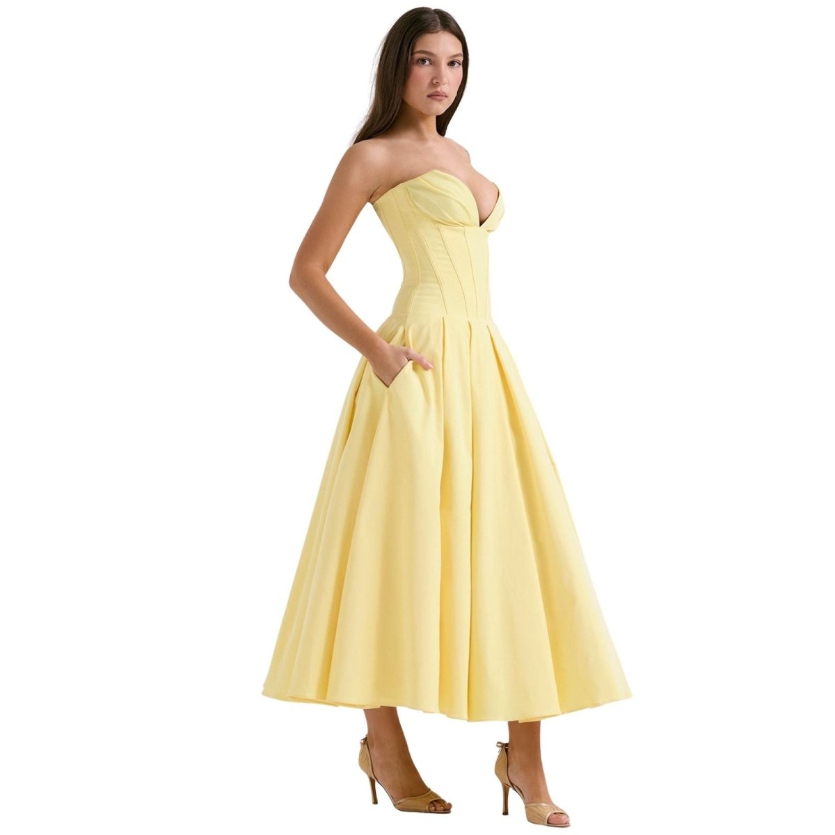 Larissa | Damen Korsett Midi Kleid Besondere Anlässe – Korsett Midi Elegant 2026