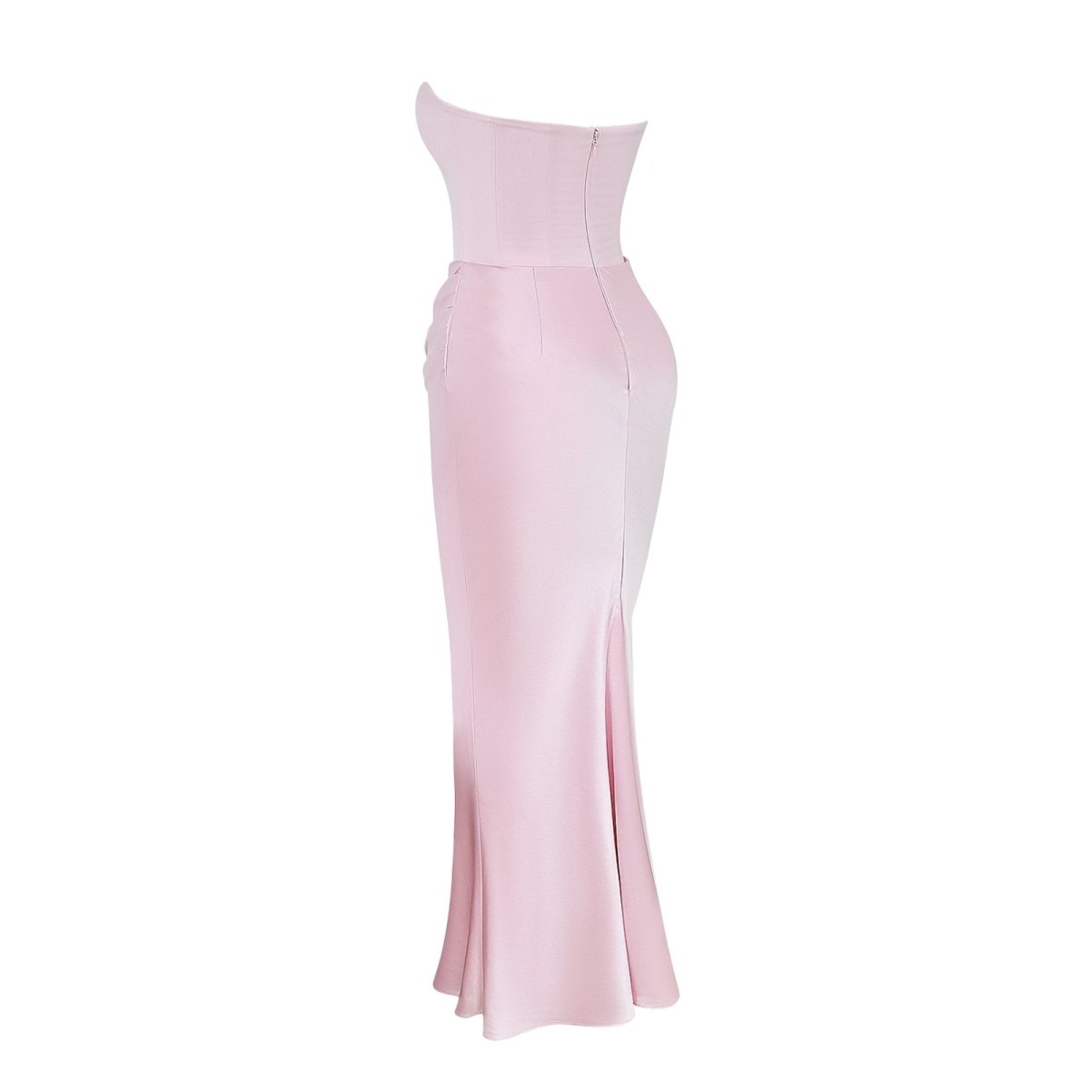 Sabrina | Damen Trägerloses Korsett Maxikleid Satin – Satin Korsett Maxi 2026