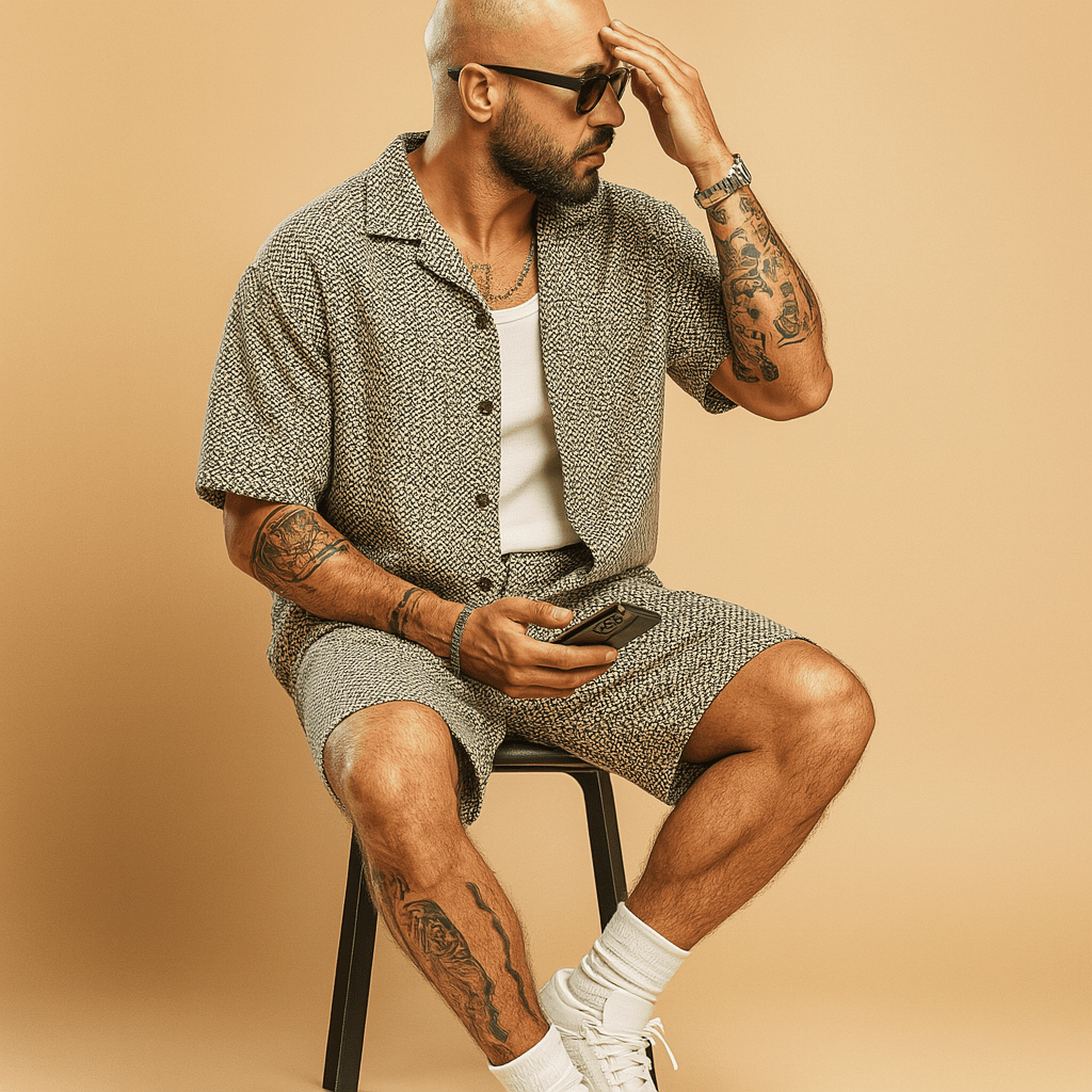 Kurzarmhemd Shorts Set Herren