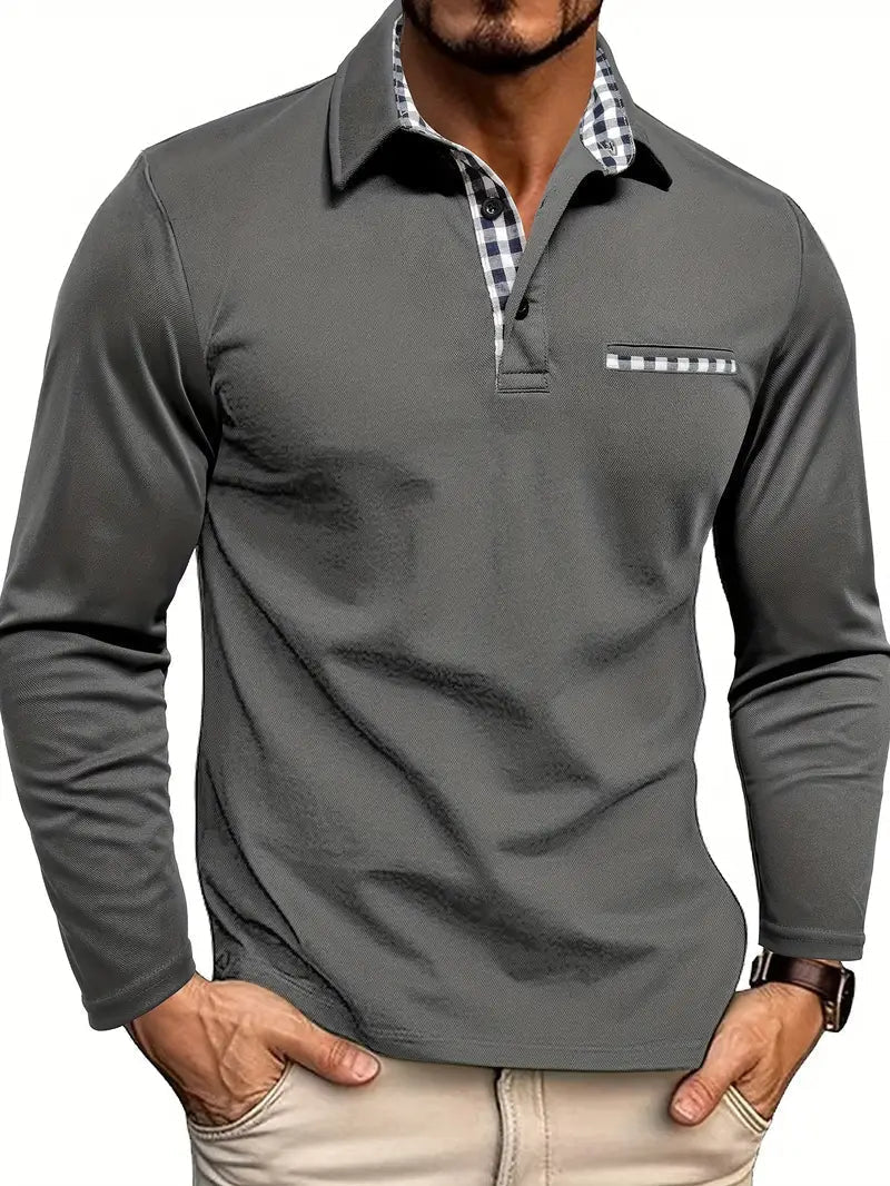 Langarm Poloshirt Herren