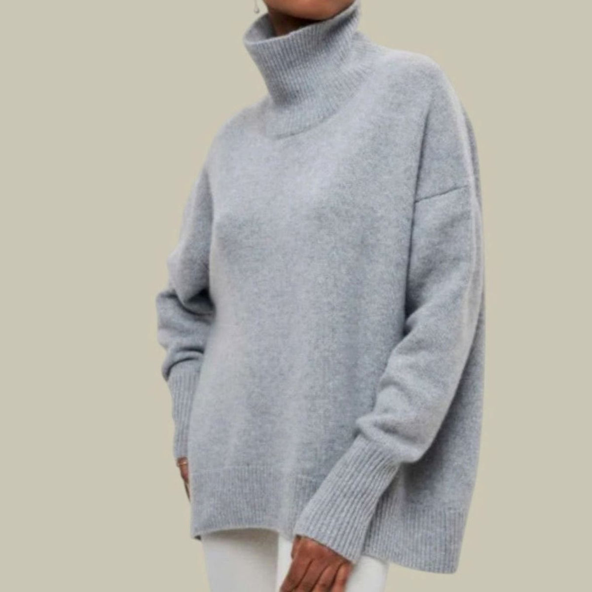 Annika | Locker Geschnittener Rollkragen Strickpullover für Damen Oversized