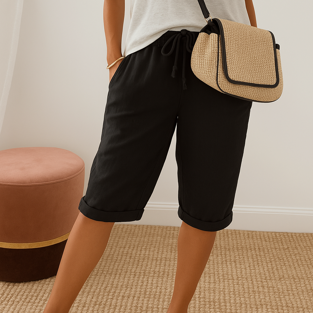 Aaliyah - Damen Shorts mit Bindegürtel